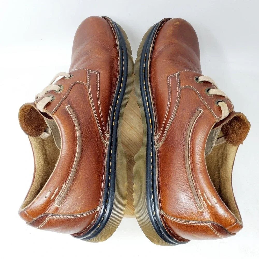 Dr‎ Martens Oxford Shoes Mens 12 Brown Leather Chunky Lace Up Retro Shoes